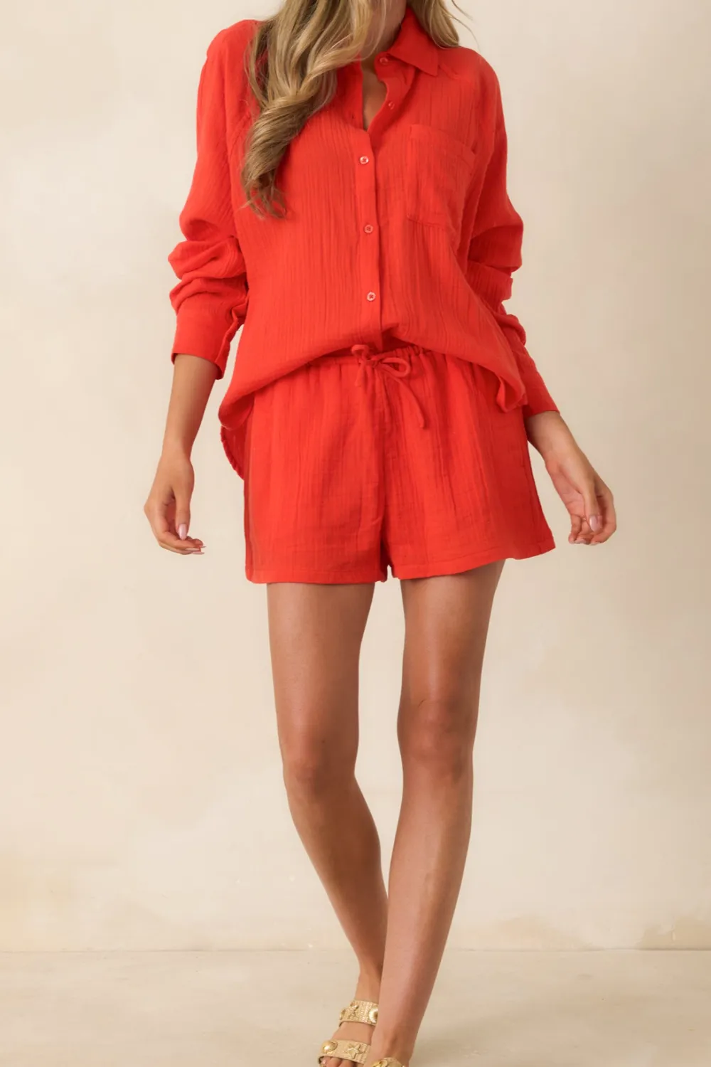 Poppy Airy Cotton Gauze Shorts