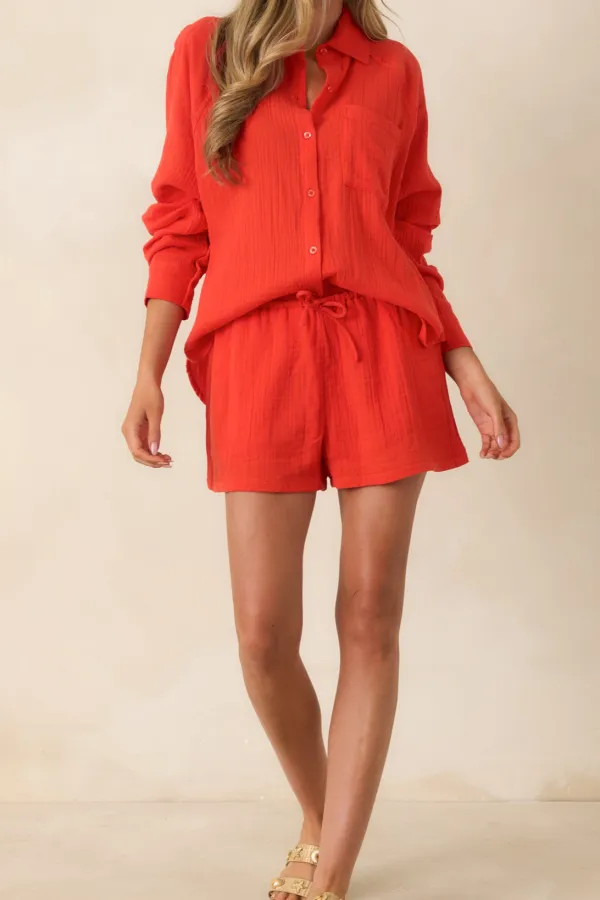 Poppy Airy Cotton Gauze Shorts