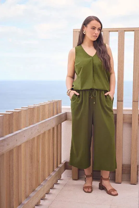 Set Green Linen Vest & Trouser