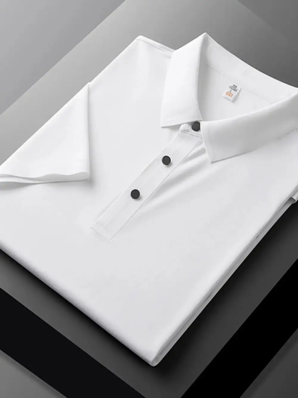 Button Detail Short Sleeve Collared Polo Shirt