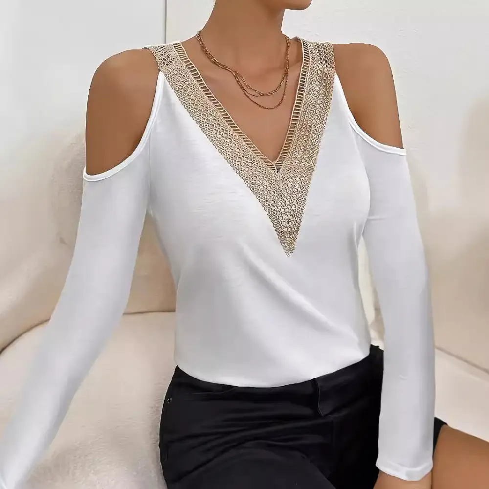 Elevated Casual Lace Crochet Shirt