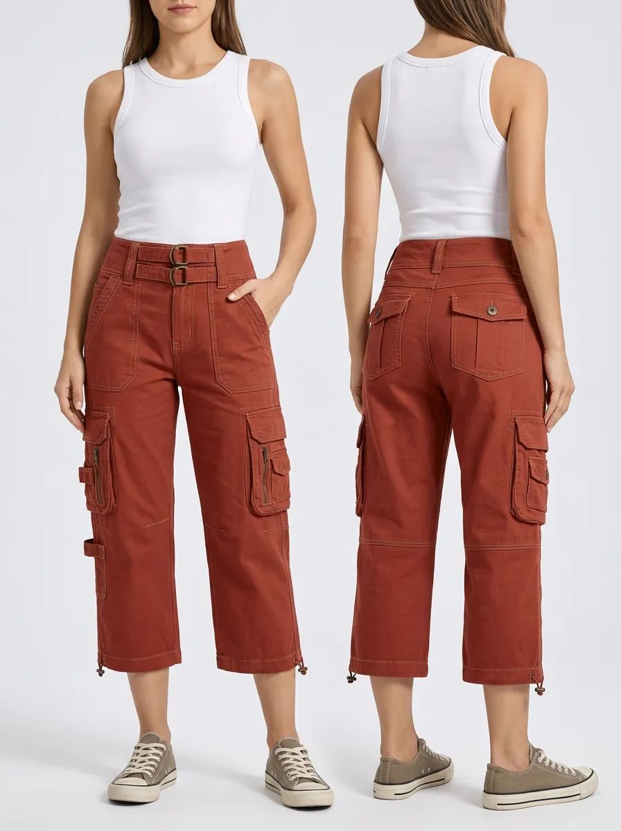 Women's Easygoing Utility Multi-Pocket Capri Pants