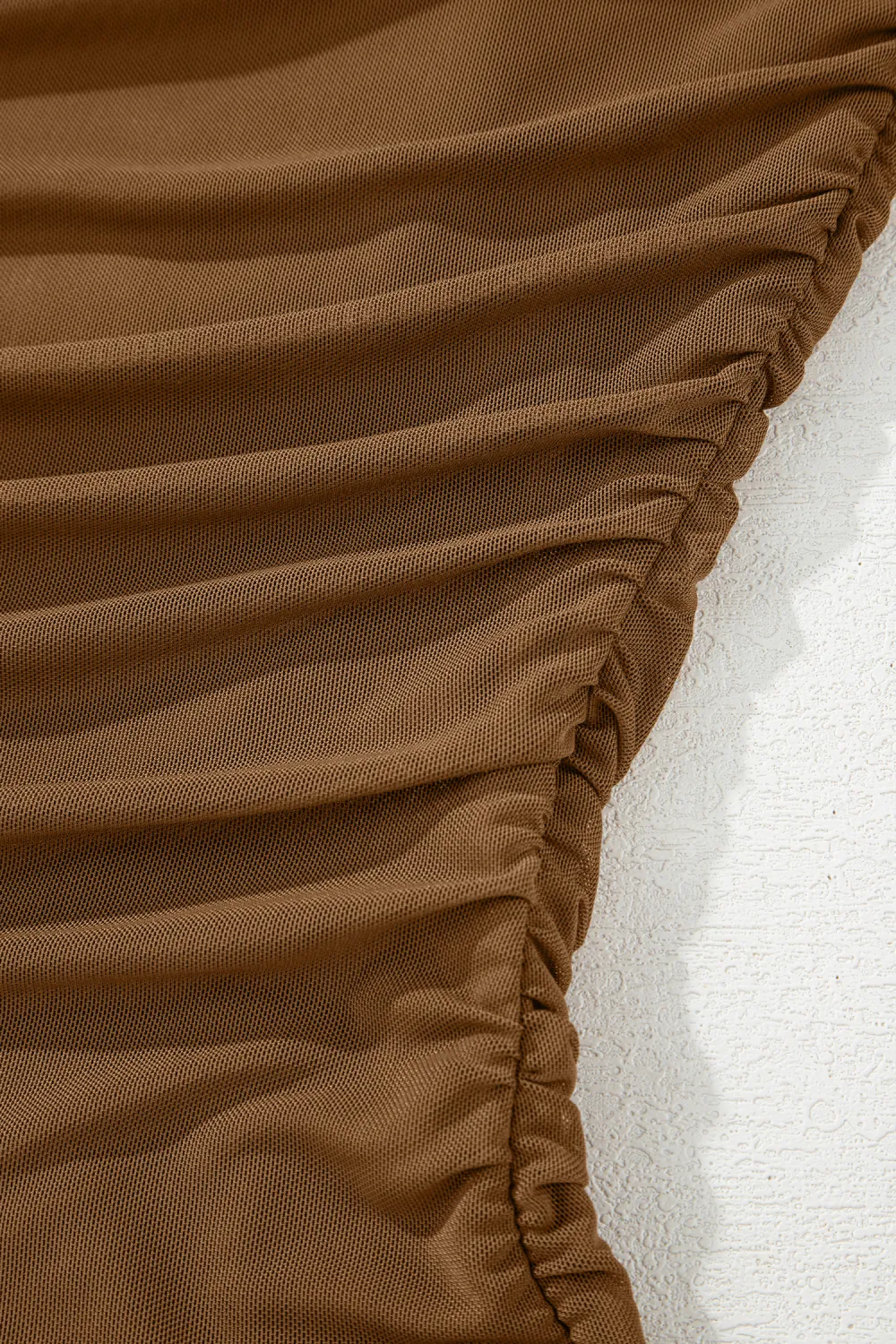 Coffee Sheer Mesh Patchwork High Top
