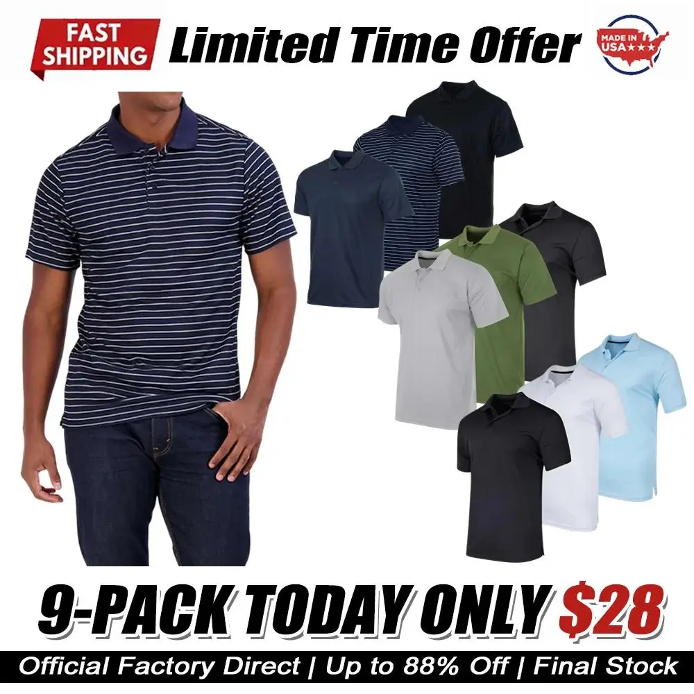 Men's Quick-Dry Short Sleeve Athletic Performance Polo Shirt (Available In Big & Tall)