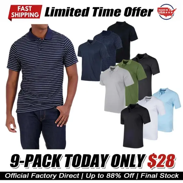 Men's Quick-Dry Short Sleeve Athletic Performance Polo Shirt (Available In Big & Tall)