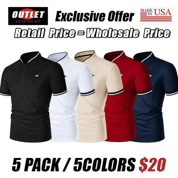 Men's Regular Fit Contrast Trim Polo Shirt Golf Polo Shirts