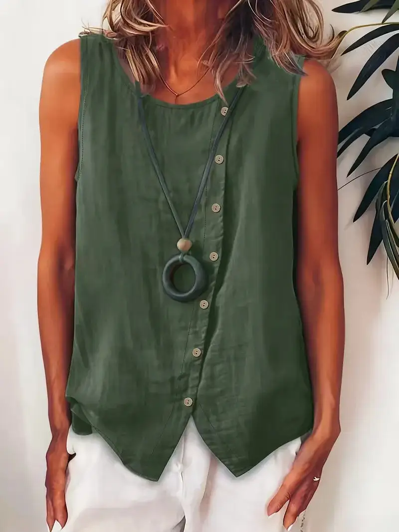 Button Detail Everyday Blouse