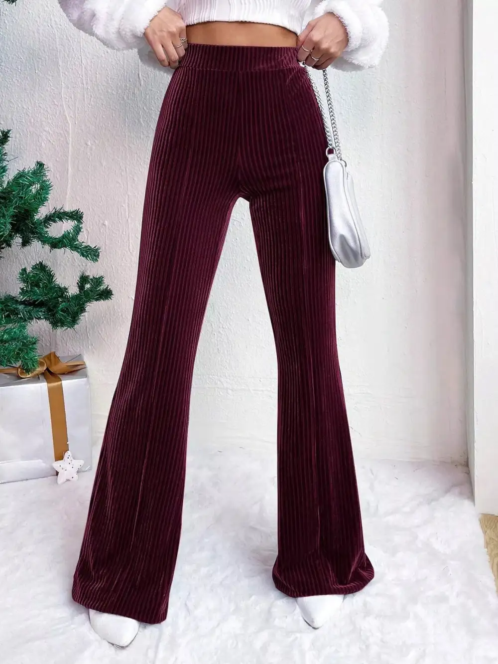 Corduroy High Waist Flare Pants
