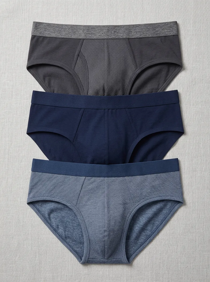 Men's Multi-Pattern Solid and Striped Printed Briefs Underwear Set