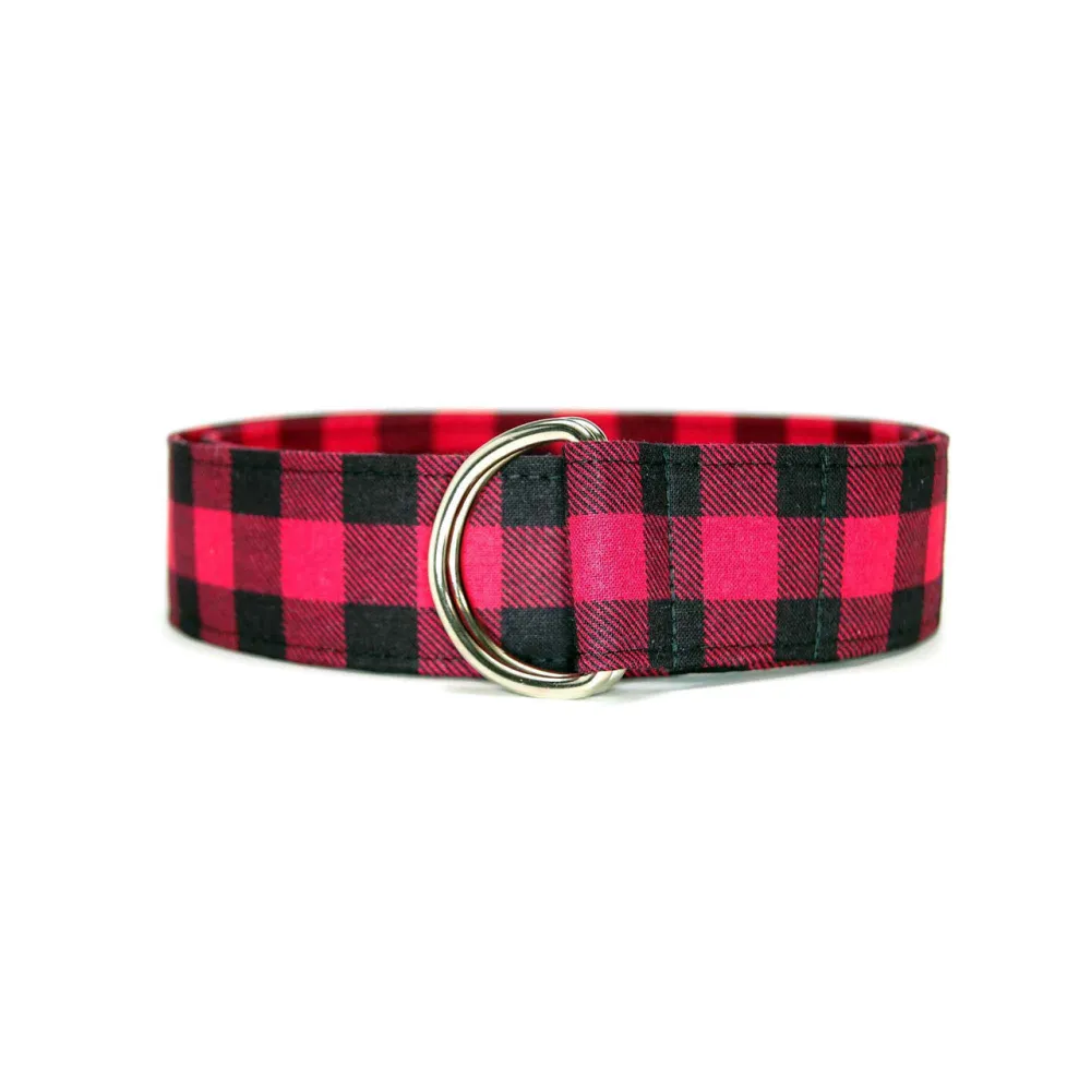 Buffalo Plaid D-Ring Cotton Belt