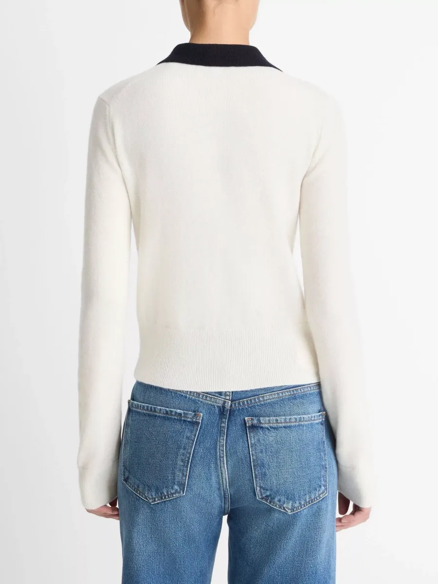 Contrast Collar Cardigan
