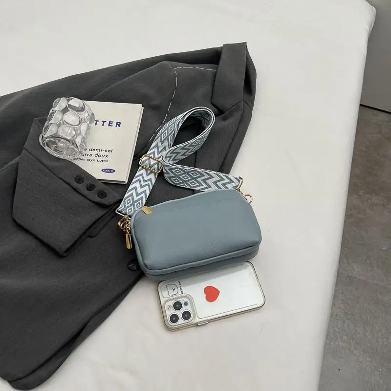 Soft Compact Faux Leather Square Crossbody Bag