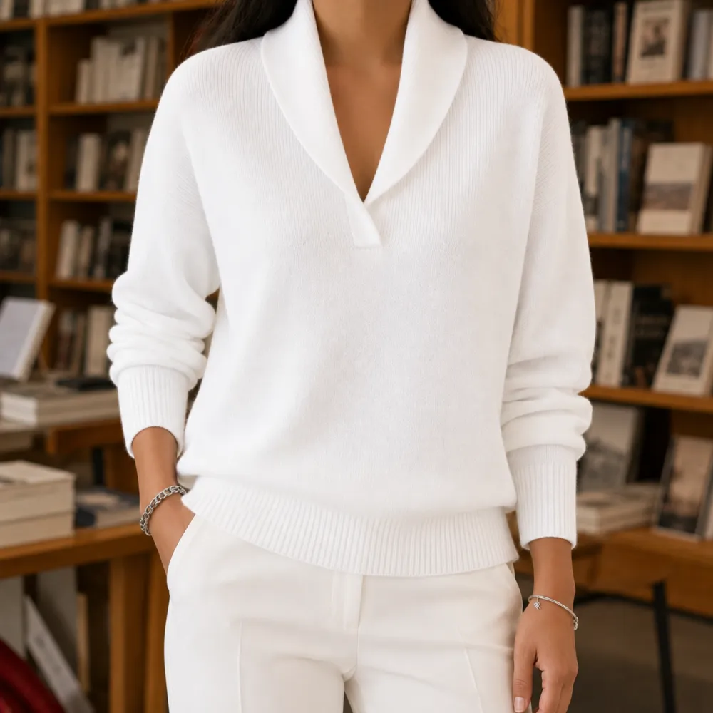 Shawl Collar Soft Knit Sweater