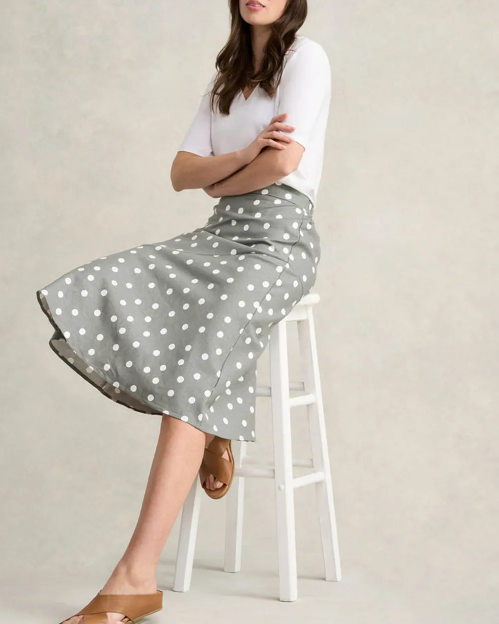 Printed Linen Skirt