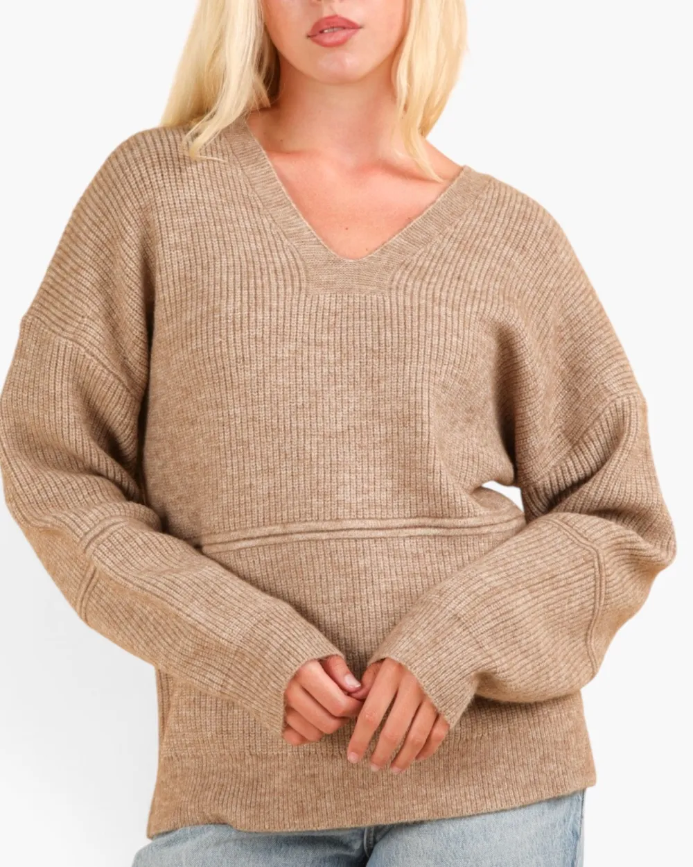 Hooded V-Neck Sweater