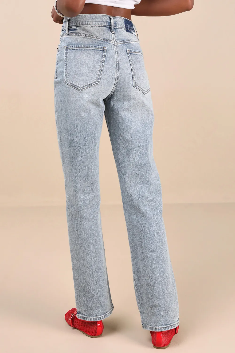 Daily Light Wash Denim Straight Leg High-Rise Jeans