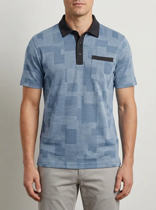 Casual Geometric Men's Polo Shirt
