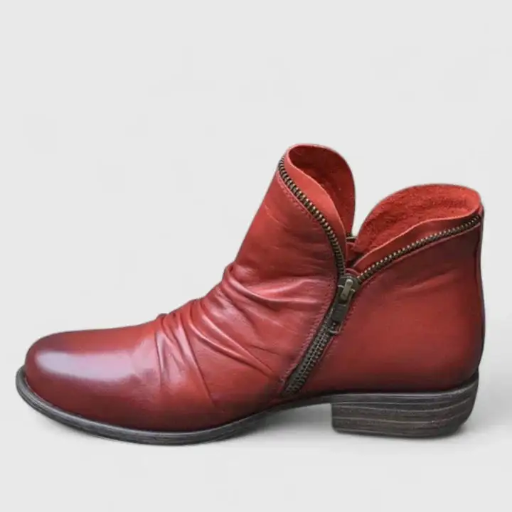 Side Zip Lace Up Ankle Boots