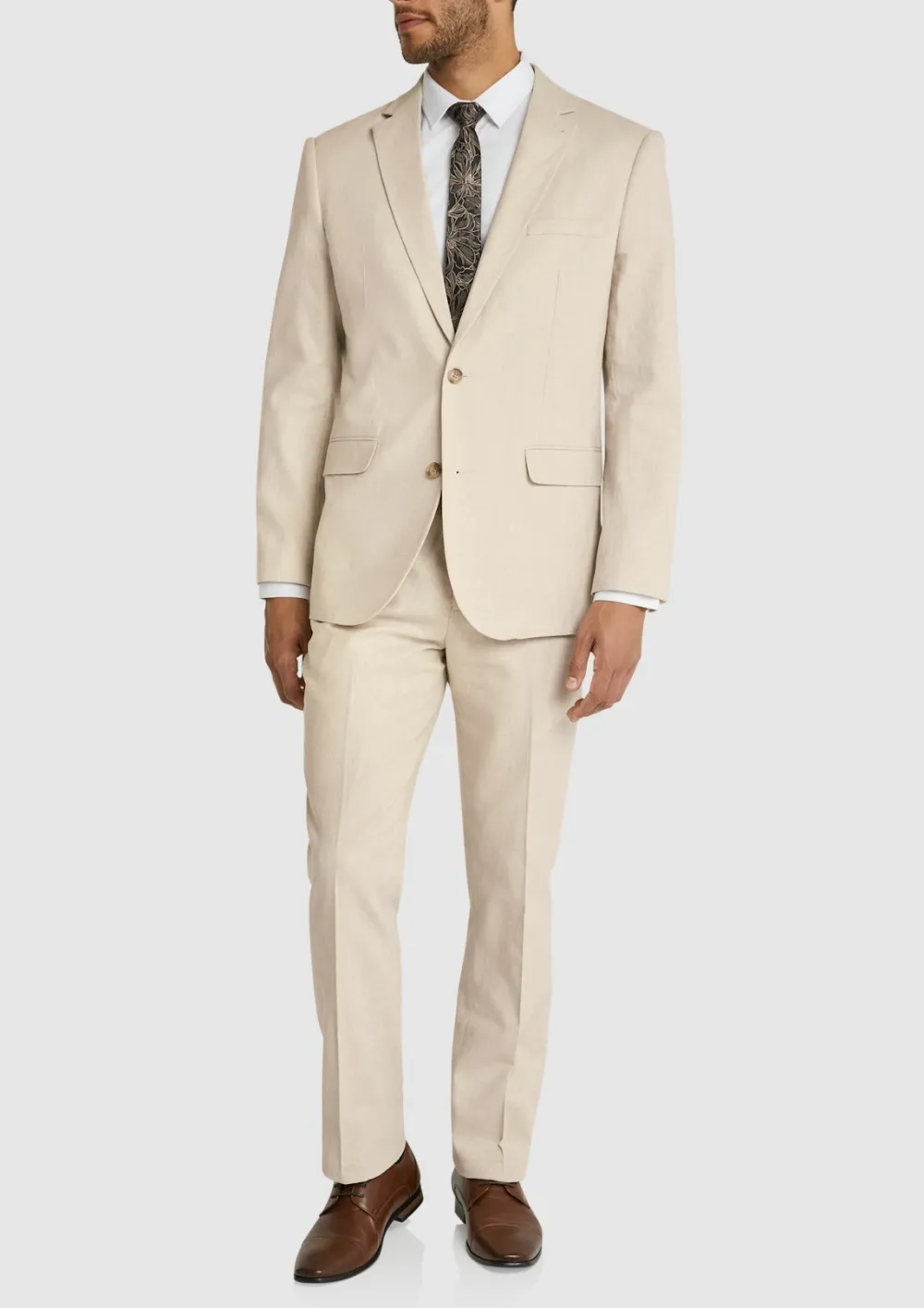 Men's Cream High-End Comfortable Suit