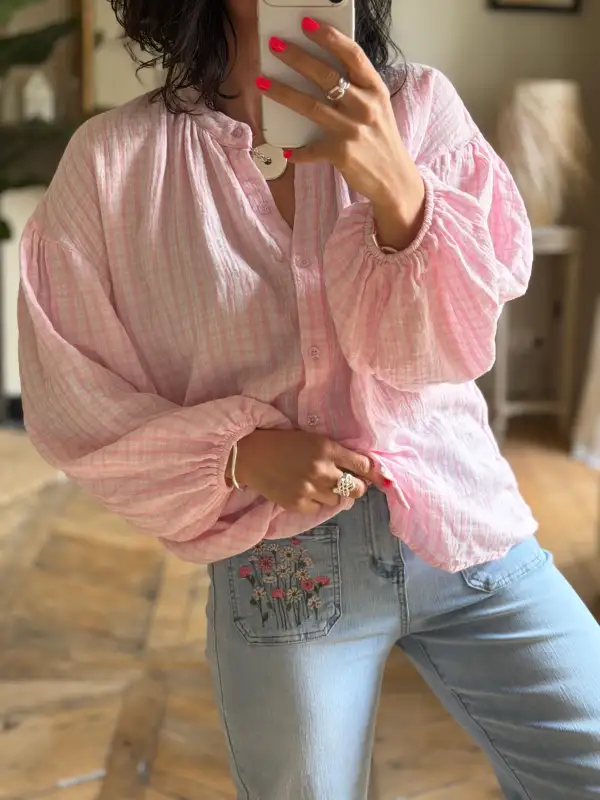 Elegant Cotton Relaxed-Fit Blouse
