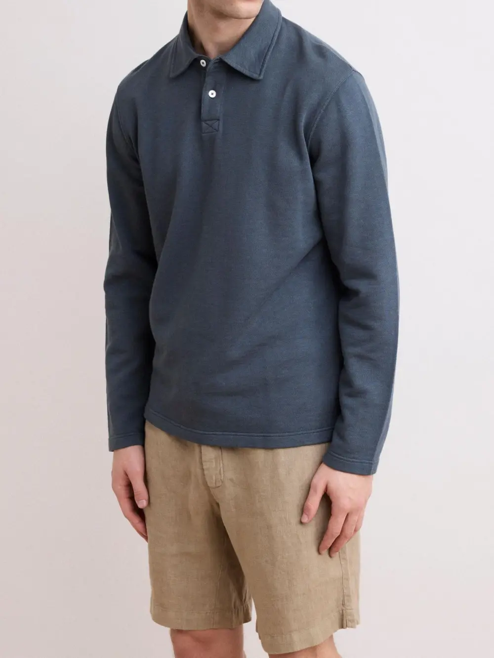 Comfortable Casual Breathable Soft Wash Blue Polo Shirt