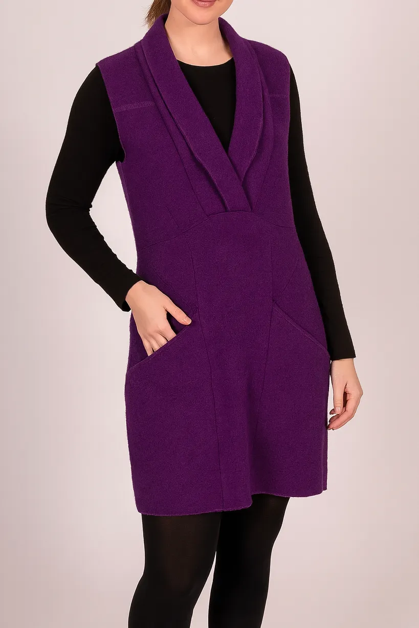 Boiled Wool Vest Tunic
