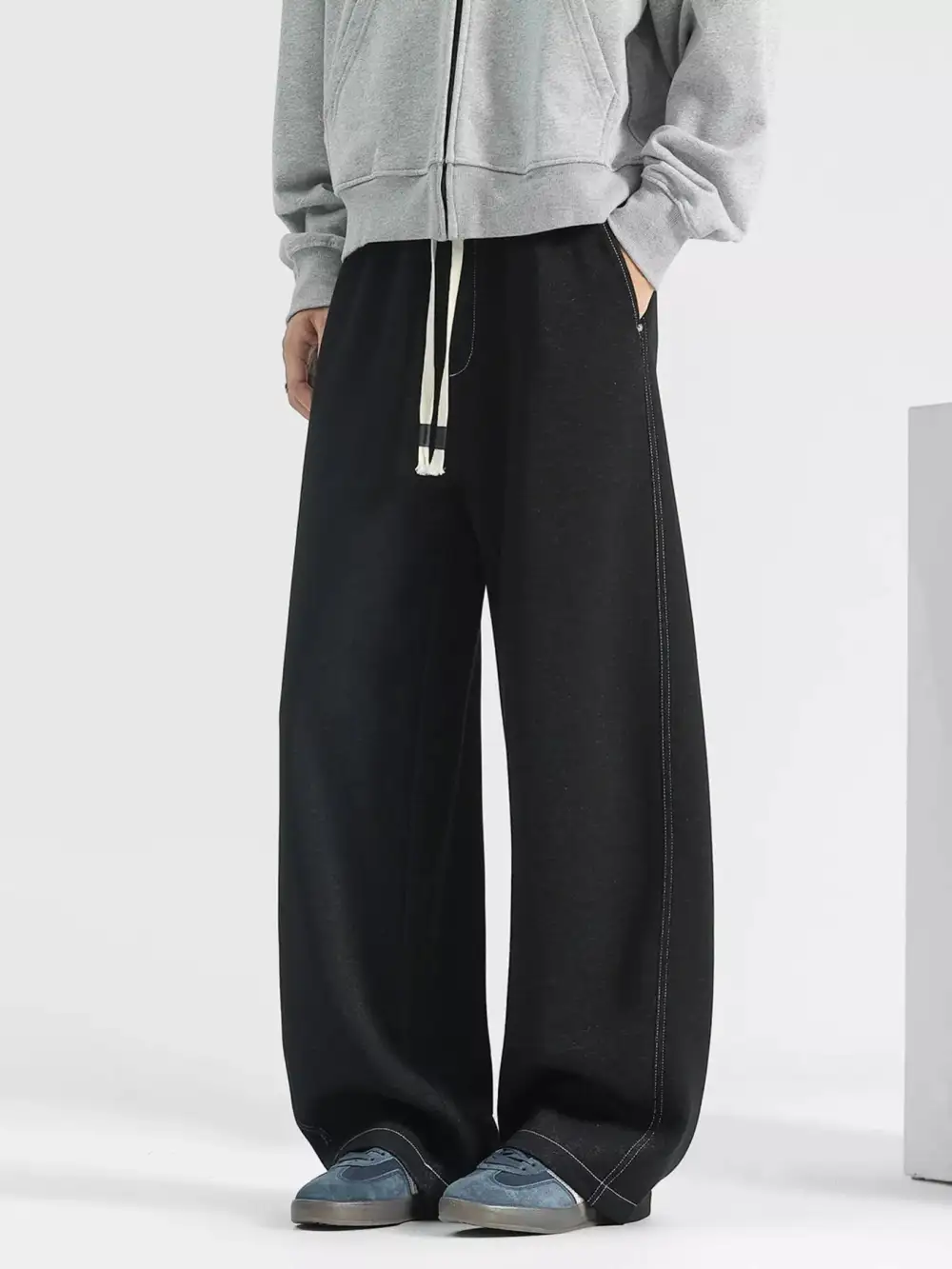 Men’s Plus Size Drawstring Wide Leg Jeans