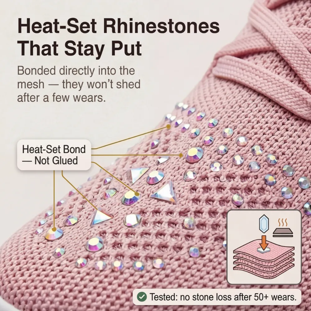 Embellished Detail Rhinestone Wedge Sneakers