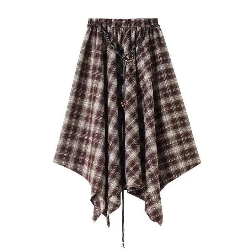 Layered Vintage Plaid Skirt