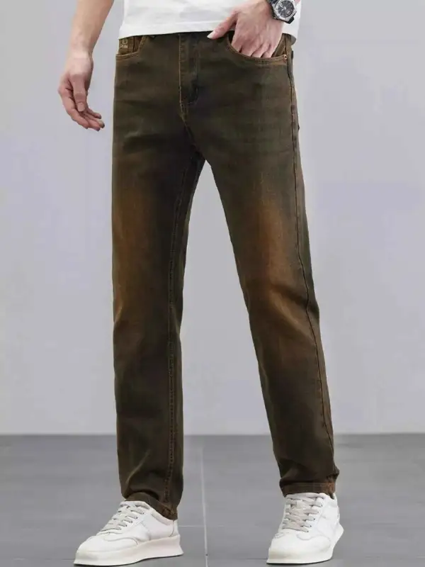 Washed Straight Leg Fit Jeans