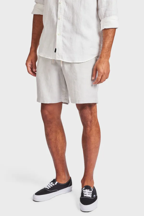 Ice Gray Linen Loose Fit Short