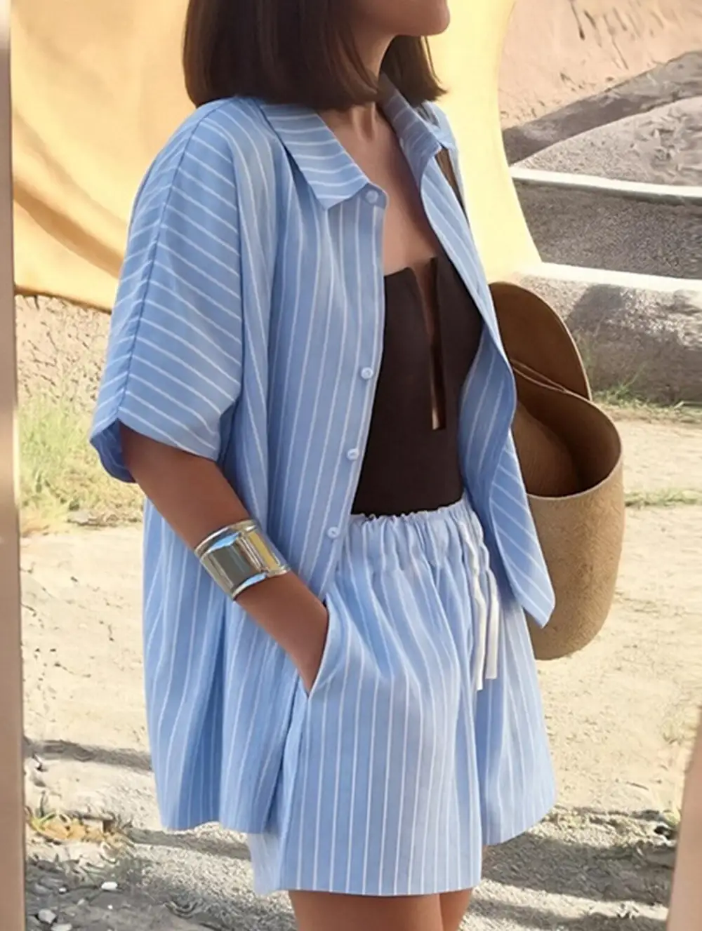 Stripe Shirt Set