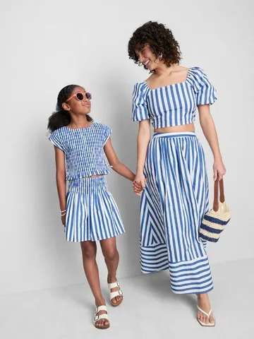 7-15yrs | Stripe Shirred Skirt