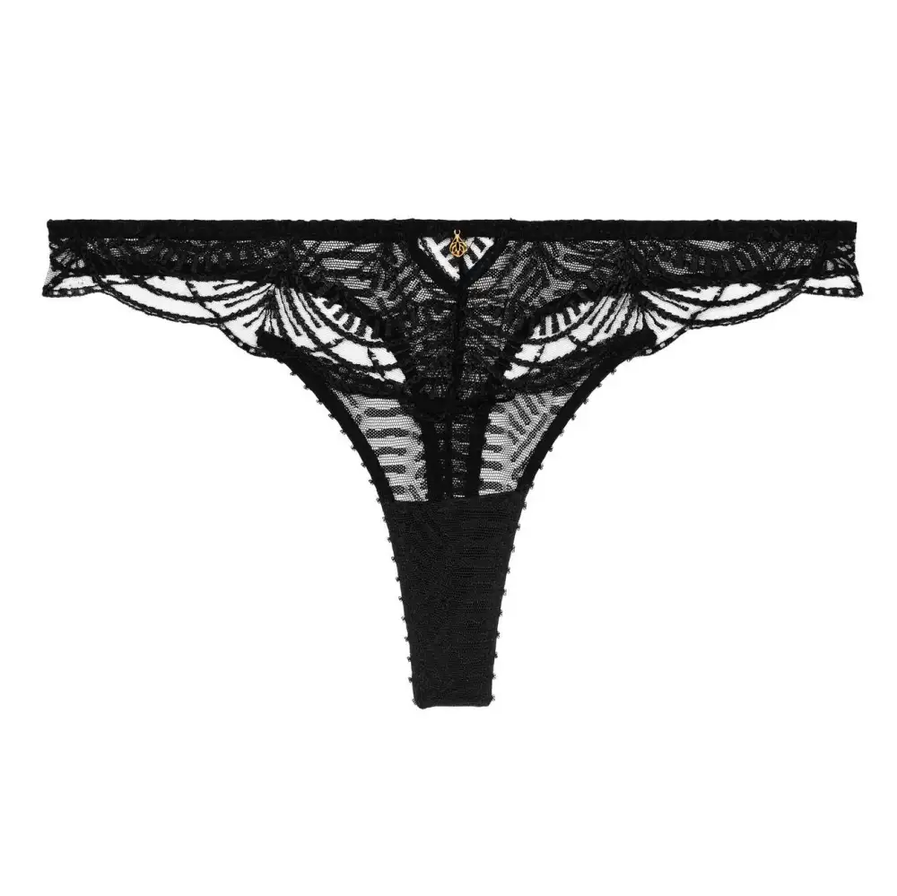 Women's Seamless Embroidery Cutout Detail Tanga Panty