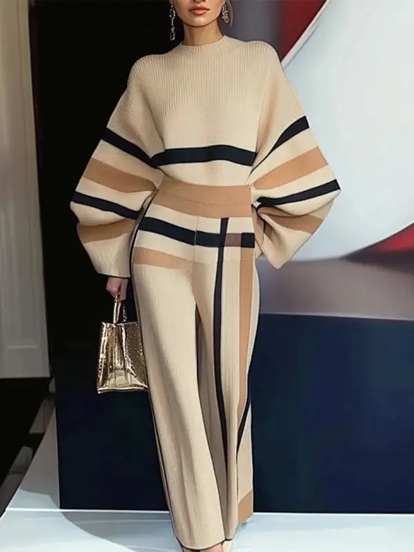 Women's Striped Round-Neck Relaxed Casual Dress