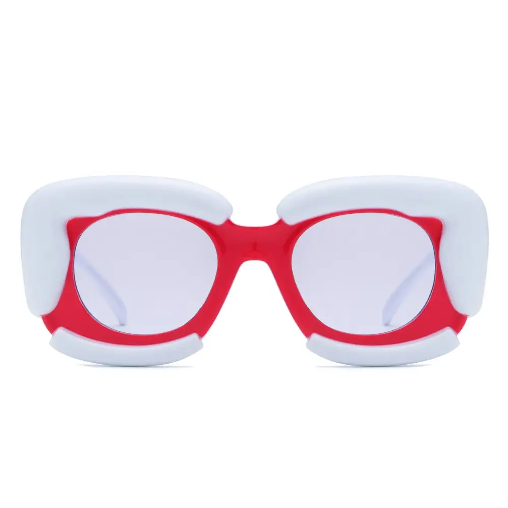 Low Profile Square Geometric Frame Sunglasses