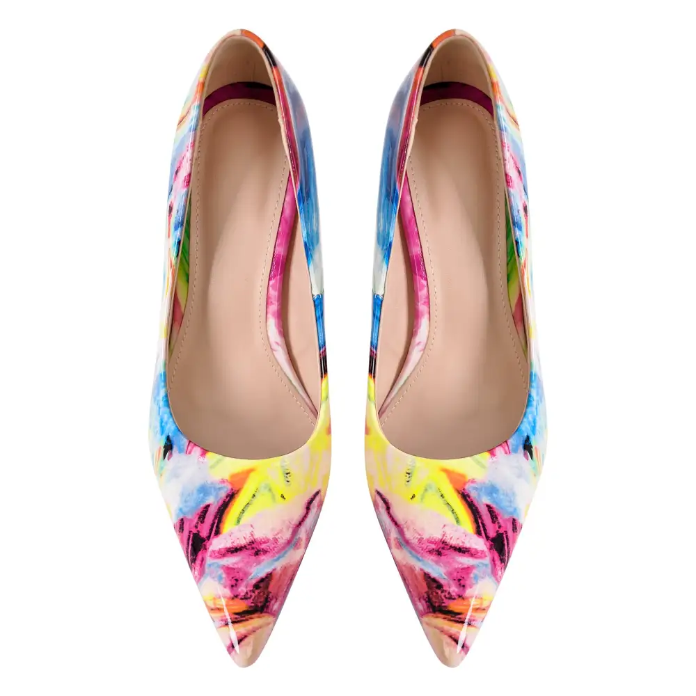 Sleek Patterned Pointed Toe Stiletto Pumps