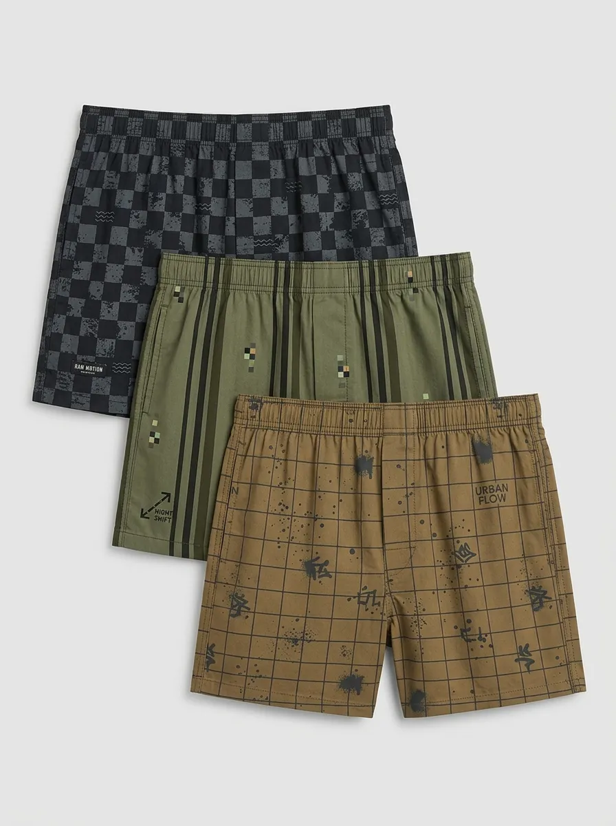 Plaid Splatter Boxer Set