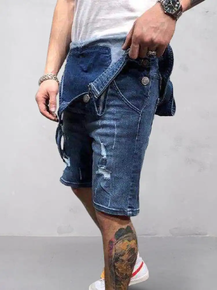 Denim Overall Shorts