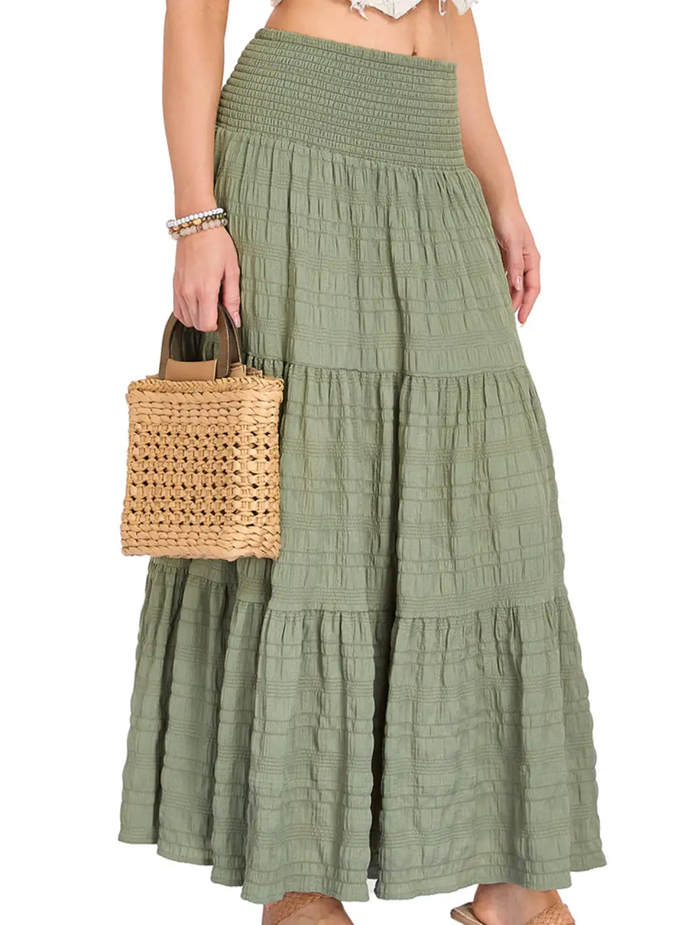 Pocket Waist Maxi Skirt