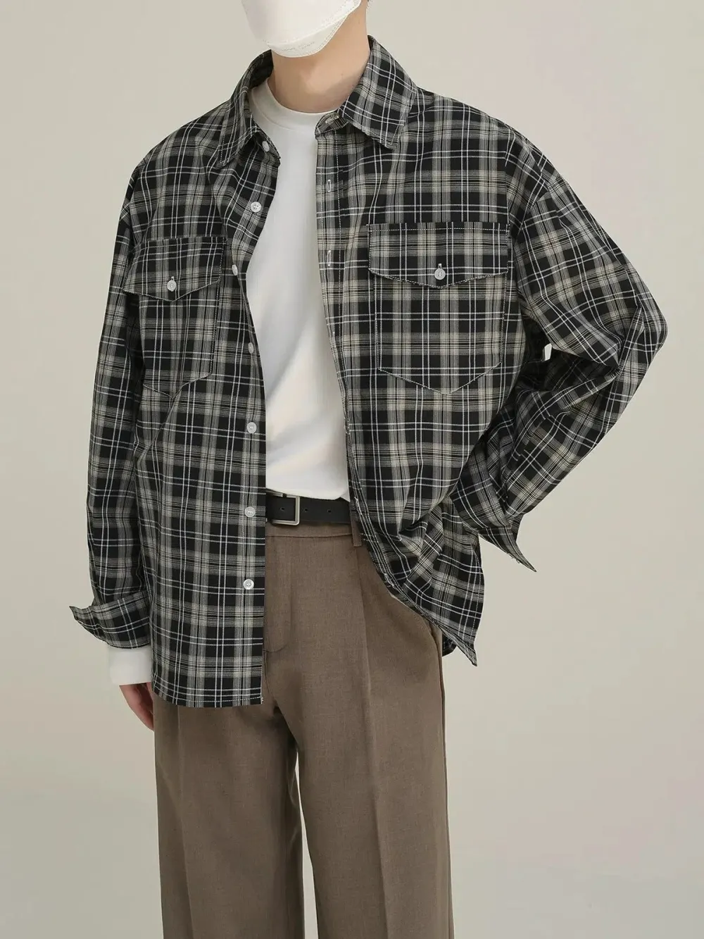 Buttoned Pocket Plaid Shirt