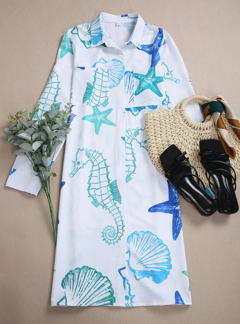 Glamorous Print Long Sleeve Mini Dress
