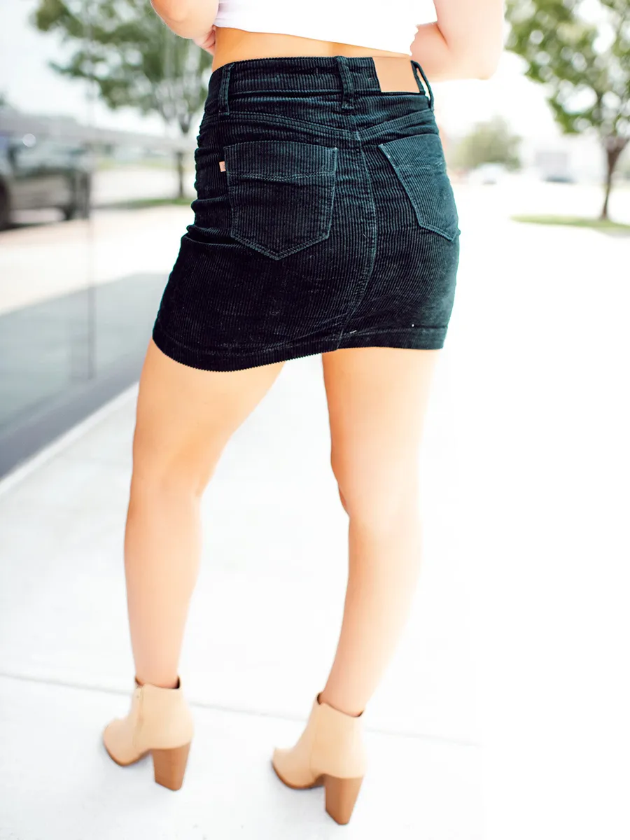 Corduroy Patch Pocket Skirt