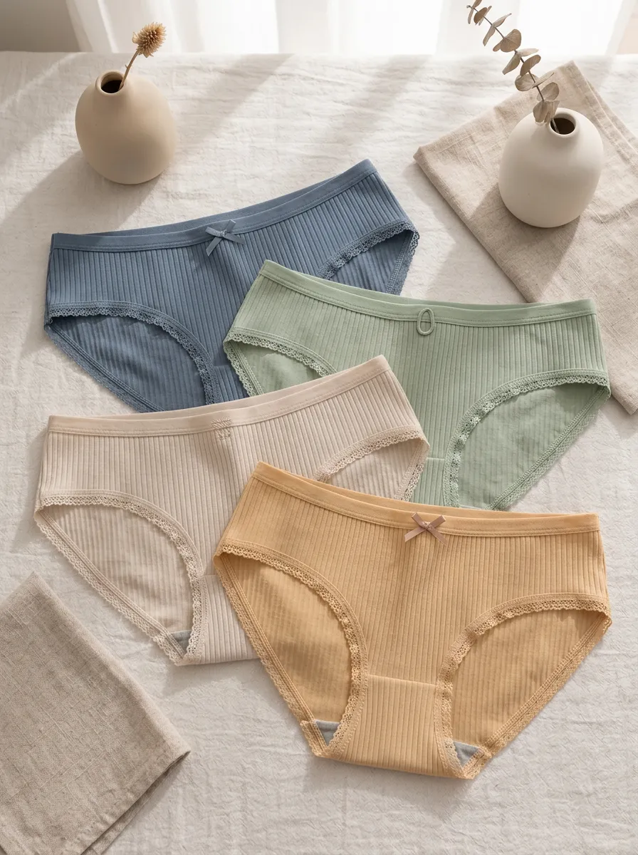 Women's Ribbed Knit Briefs Set