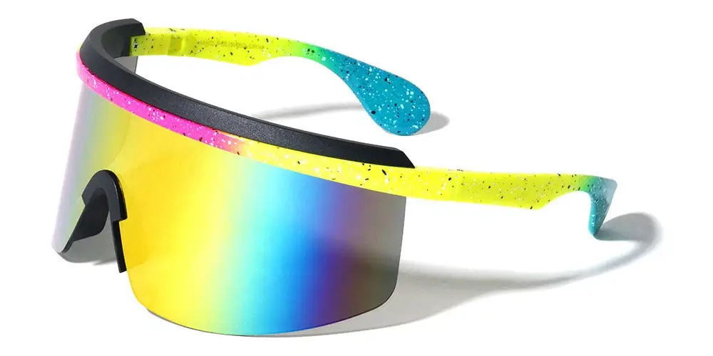 Refined Unisex Oversized Mirrored Shield Sunglasses