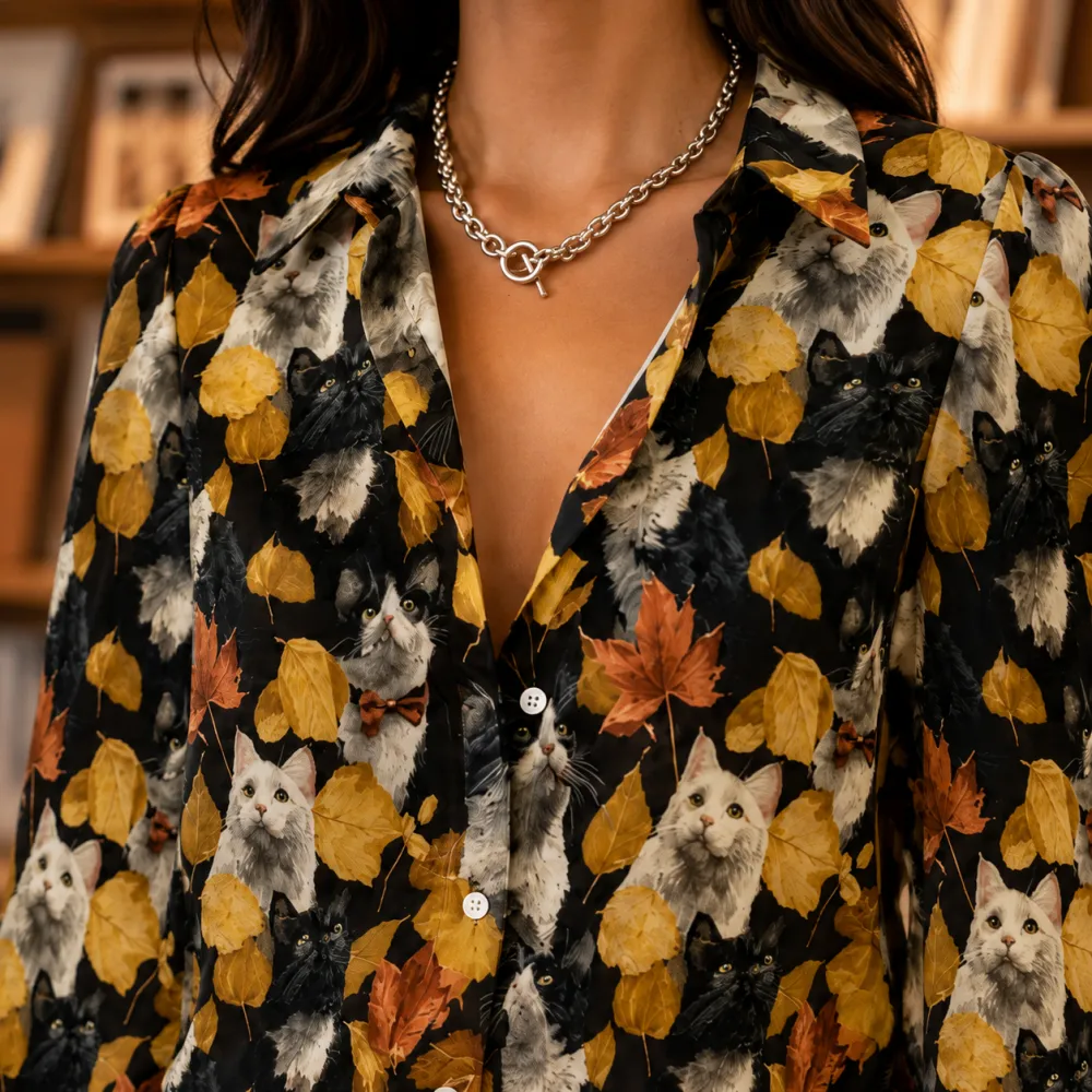 Printed Collared Blouse