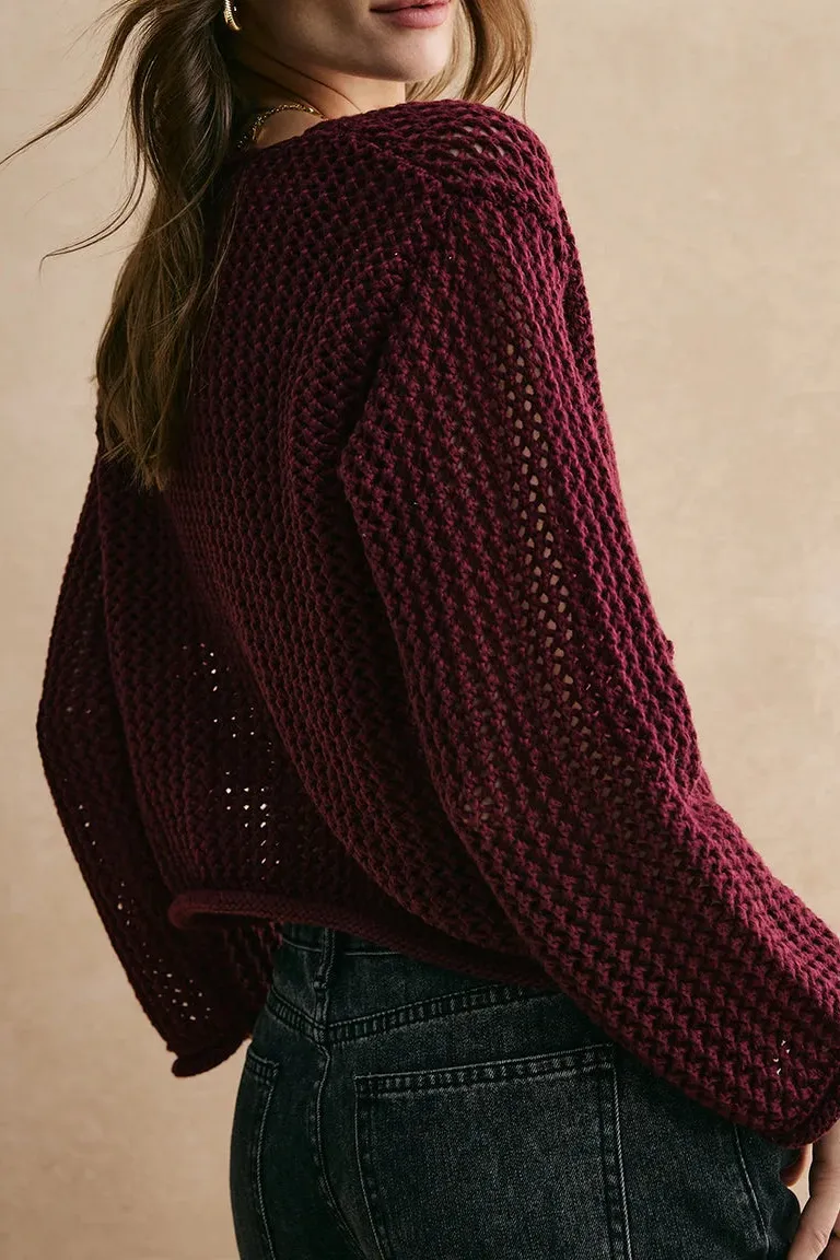Knit Gingham Cardigan