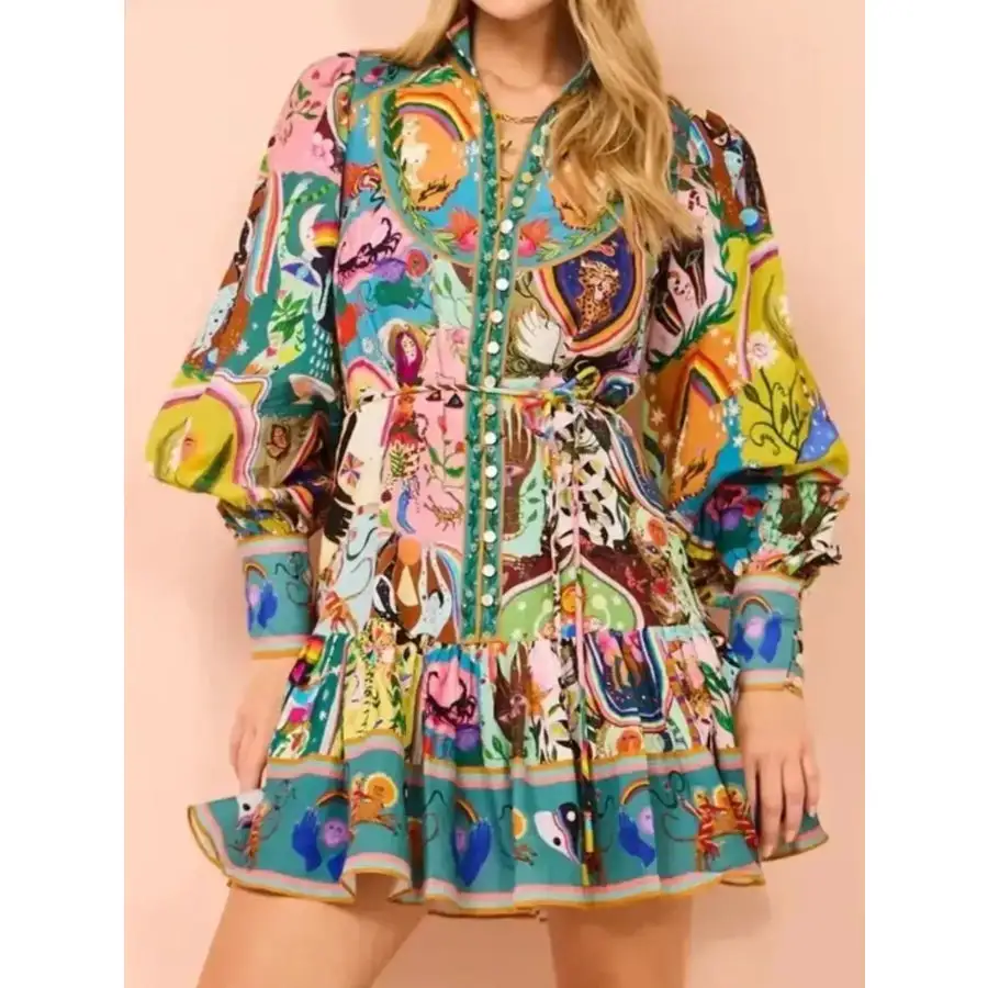 Long Sleeve Mini Dress with Belt
