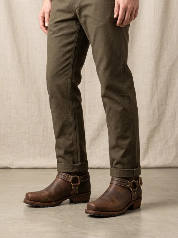 Men's Heritage Western Brown Leather Harness Printed Cowboy Boots