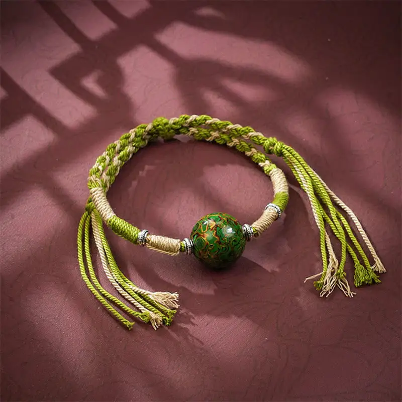 Lacquer Craft Bead Braided String Bracelet
